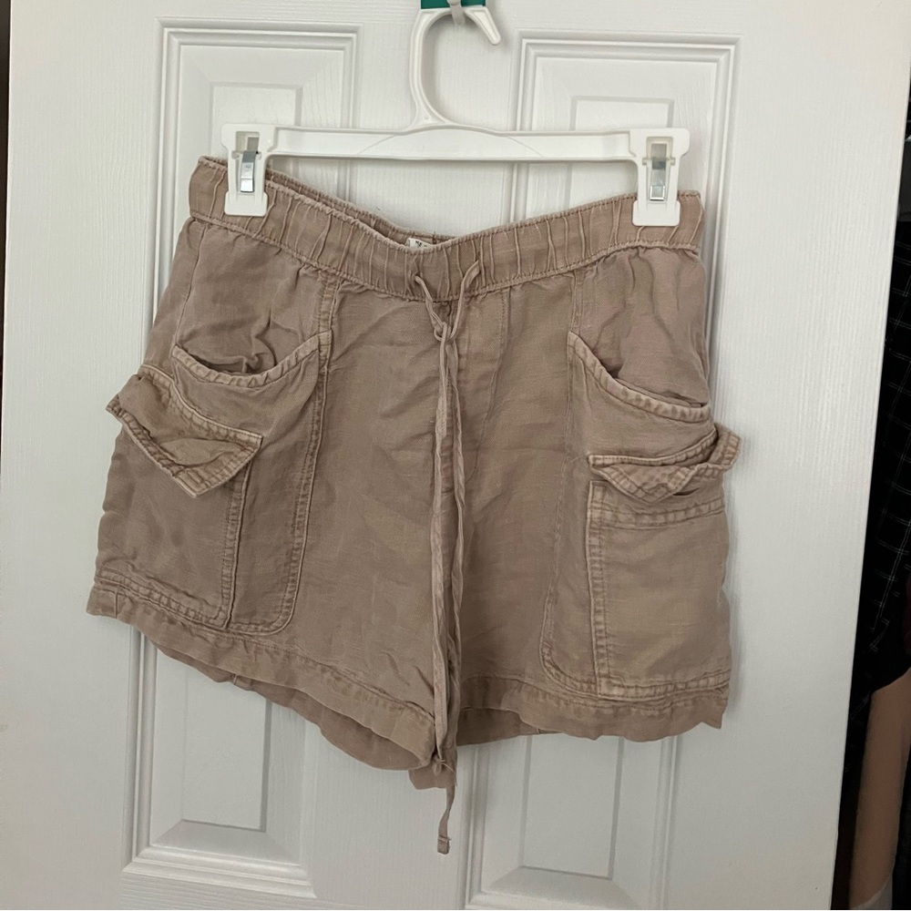Nicole Miller NYC Tan Casual Drawstring Shorts